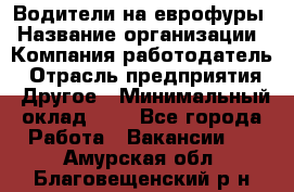 Водители на еврофуры › Название организации ­ Компания-работодатель › Отрасль предприятия ­ Другое › Минимальный оклад ­ 1 - Все города Работа » Вакансии   . Амурская обл.,Благовещенский р-н